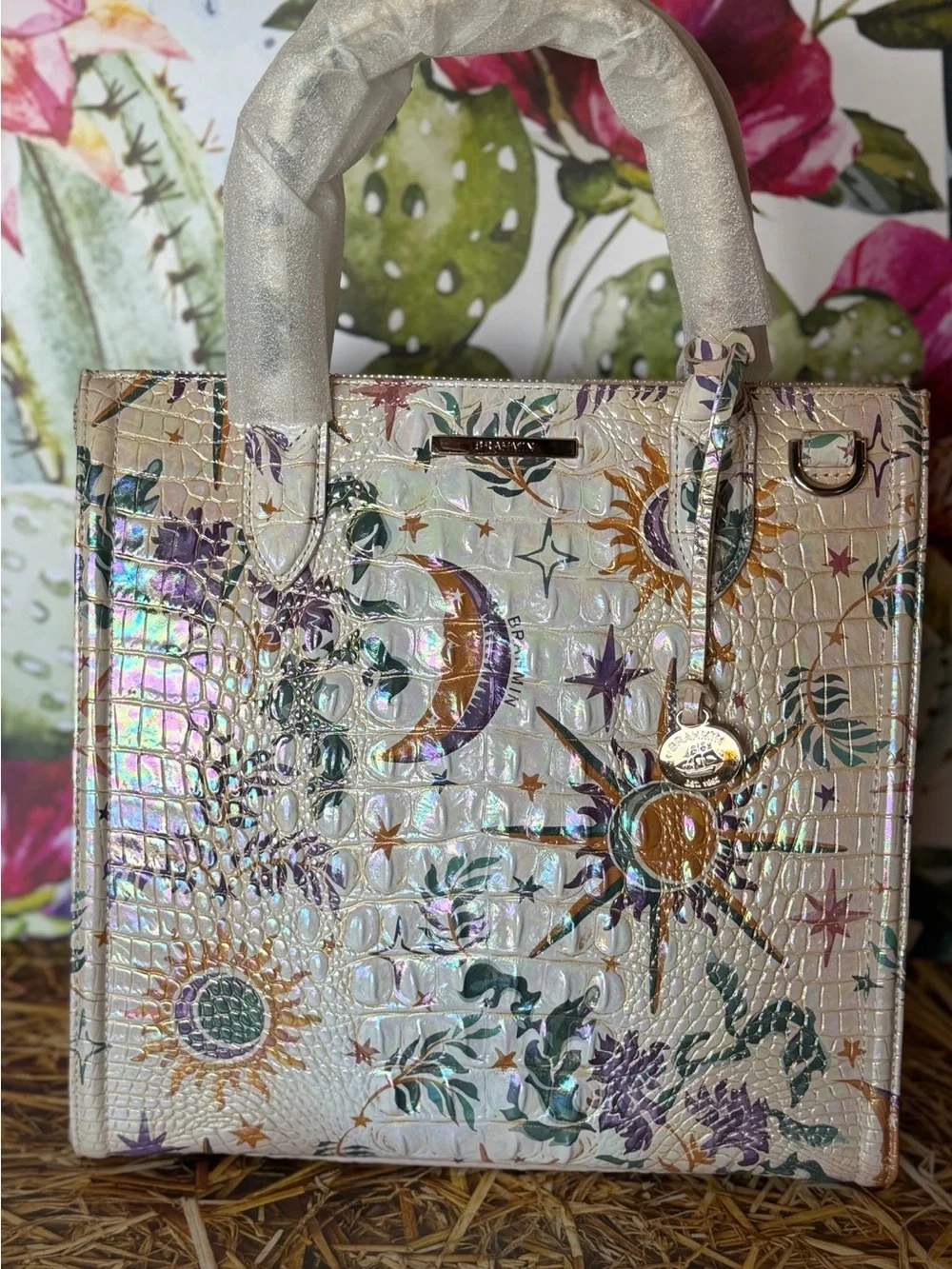 Brahmin Large Caroline Vitality Melbourne NWT Moon Stars Sun Celestial - Picture 2 of 13